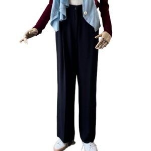 Erreuno black wide wool pants size 46